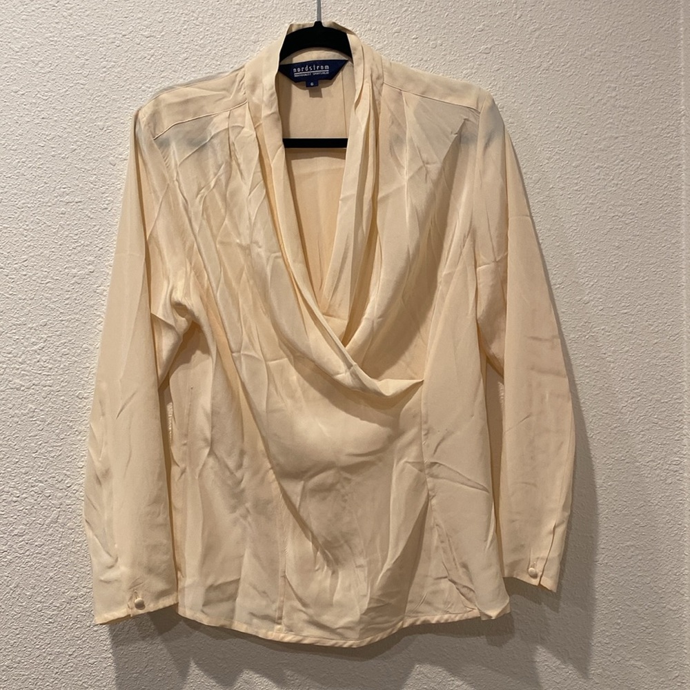 90s classic SILK wrap blouse
